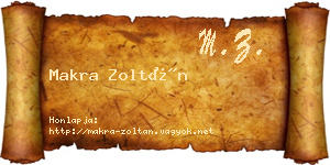 Makra Zoltán névjegykártya